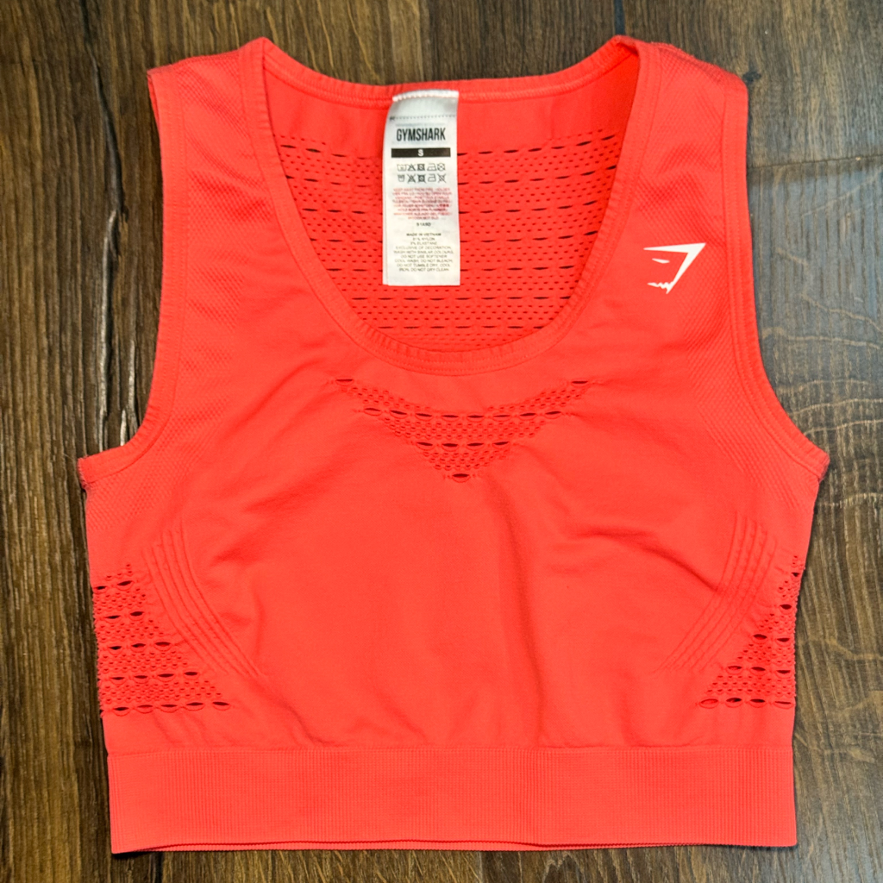 Gymshark Coral Red Seamless Sports Crop Top